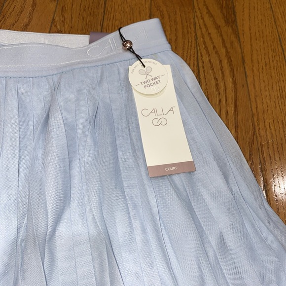 Calia Skort Pleated Mesh High-Rise Blue Court Athletic‎ Tennis XL $88 - Picture 2 of 5